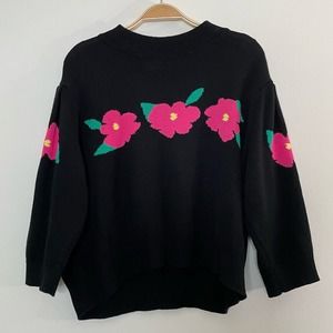 RIXO Nell‎ Jumper Sweater Flower Wool Blend Size Large